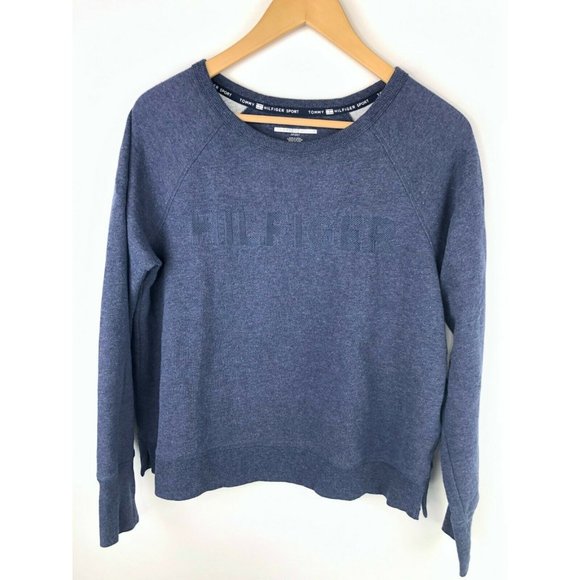 Tommy Hilfiger Sport Pullover Hoodie Sweater Blue - Picture 1 of 5